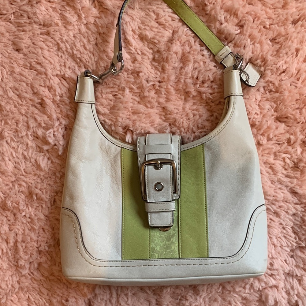 Coach White and Green Women's Bag